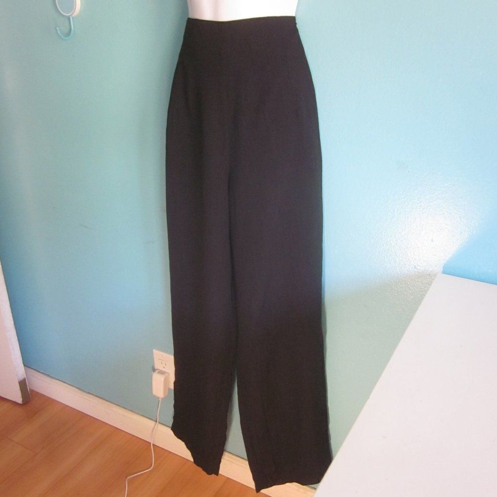 Vintage Orlando Rossi Dress Pants 24" High Rise Wide Leg Textured Trousers